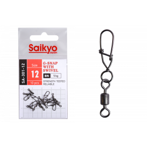 Вертлюг с застежкой Saikyo SA-301-12 - 10 шт (5кг) Вертлюг с застежкой Saikyo SA-301-12 - 10 шт (5кг)